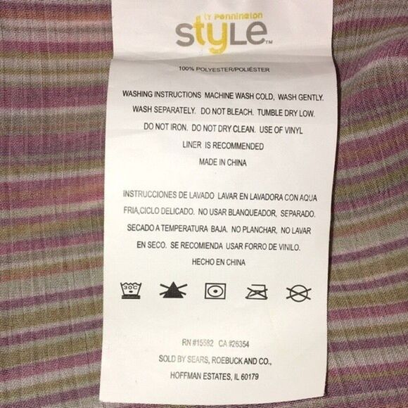 shower curtain one striped print burgundy tan mix colors bathroom ty Pennington - Picture 6 of 16